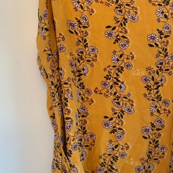 Mustard yellow mini twist tie dress - Picture 2 of 2